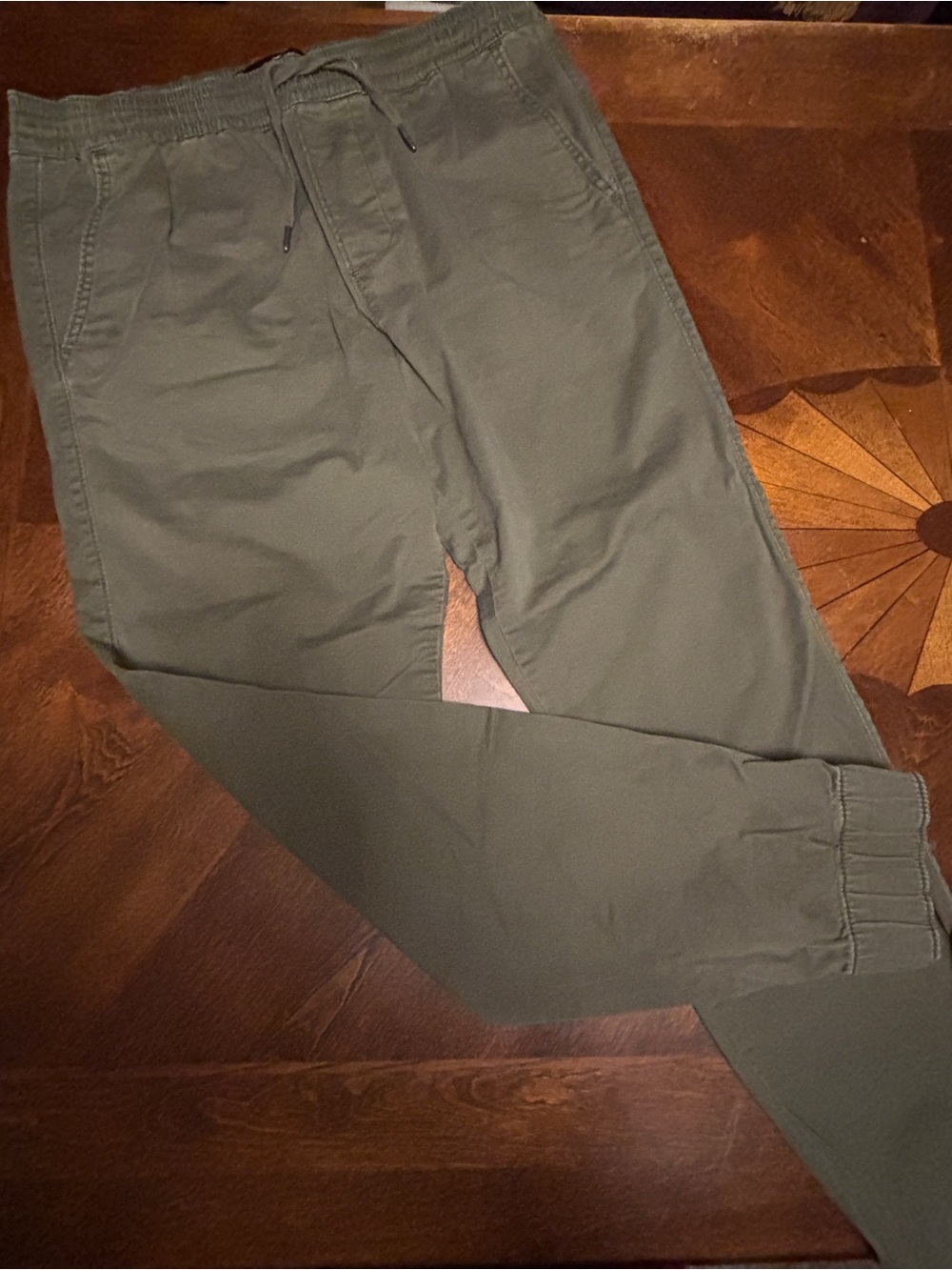 Hollister Olive Green Jogger Pants with Drawstring Waist